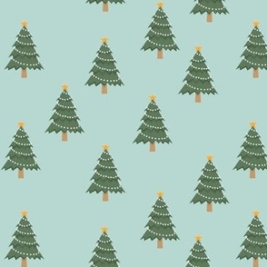 Christmas trees - mint - holiday - LAD21