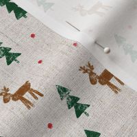 Reindeer and Christmas trees - natural - LAD21