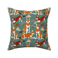 Caberu Wolf pattern in teal Ethiopian Wolf