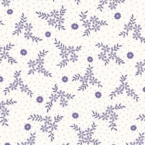 Lena  Floral Ditsy: Violet Purple Cottage Floral Toss
