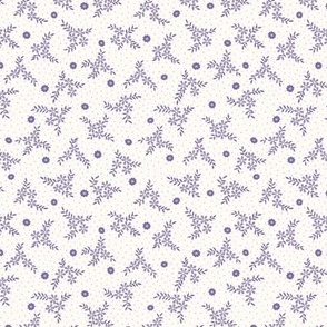 Lena Micro Floral: Violet Purple & Cream Tiny Floral Toss