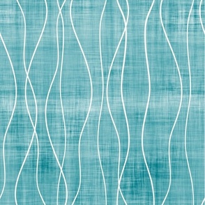 linen teal white lines