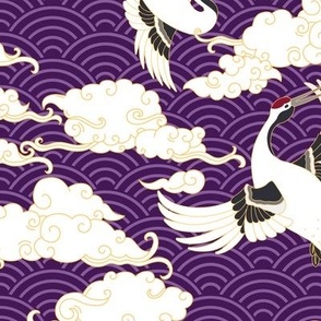 japanese cranes - purple