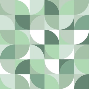 retro mod squares in shades of green and white 