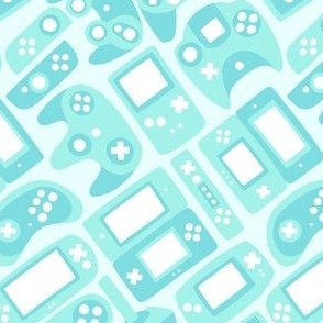  Video Game Controllers in Teal