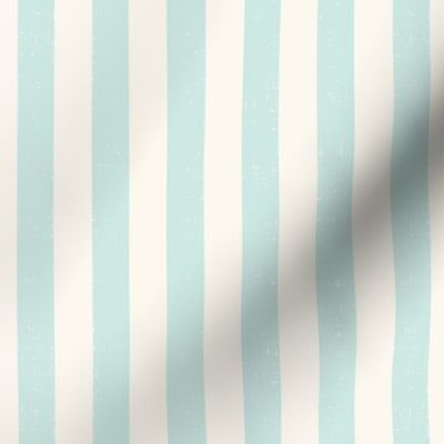 softly striped in pale aqua and ivory