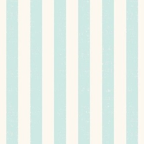 softly striped in pale aqua and ivory