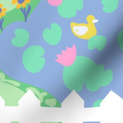 Happy Gnome Farm Playmat            ***repeat by the yard***