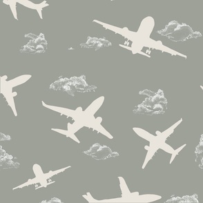 Grey  jet airplanes 