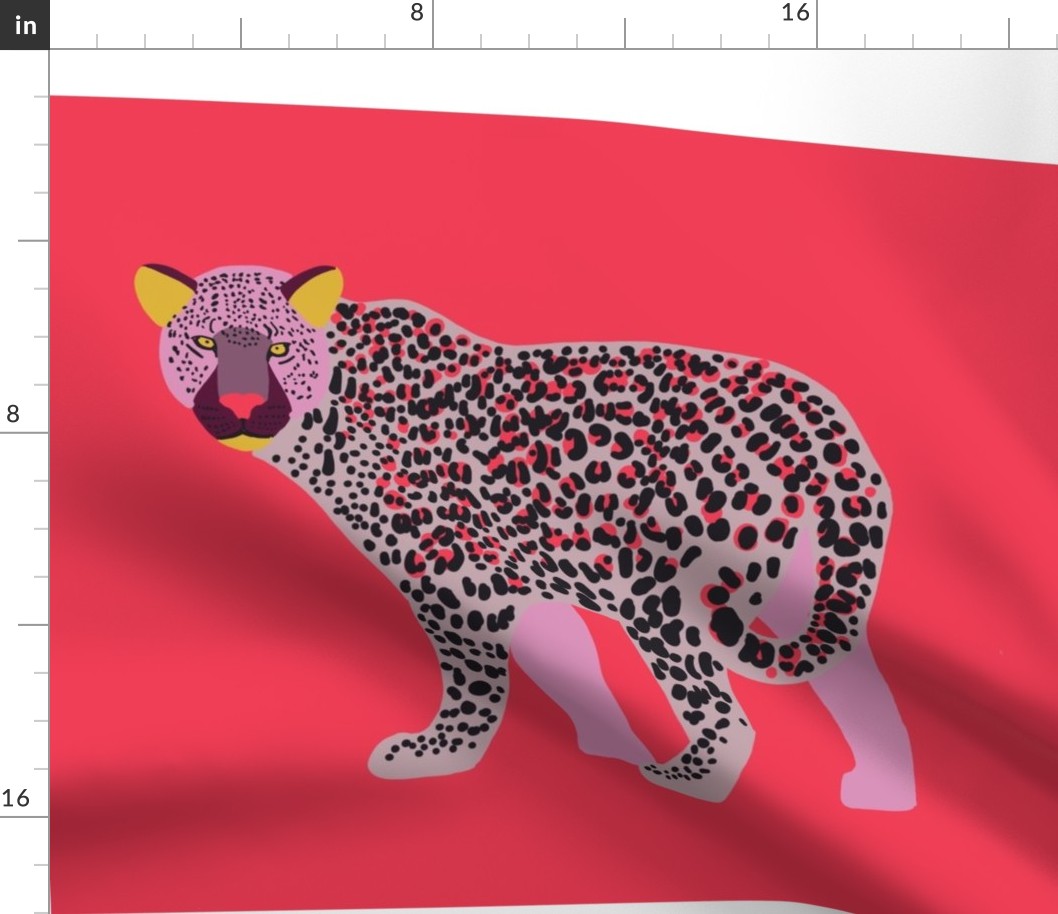 Fat Quarter Panel Leopard Hot Pink
