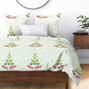  18x18 Pillow Sham Front Fat Quarter Size Makes 18" Square Cushion Happy Holidaze Funny Adult Humor Marijuana Christmas Tree Pot Plant Green Holiday Weed Leaves