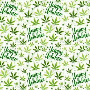 Medium Scale Happy Holidaze Funny Adult Humor Marijuana Christmas Pot Plant Green Holiday Weed Leaves