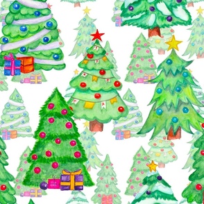 Christmas trees large detailed 