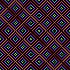 Rainbow Geometric Diamond Pattern 