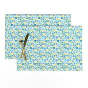 Small Scale Holy Shit Blue and Yellow Floral Funny Adult Swear Humor