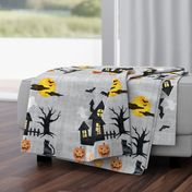 18x18 Pillow Sham Front Fat Quarter Size Makes 18" Square Cushion Haunted Halloween House