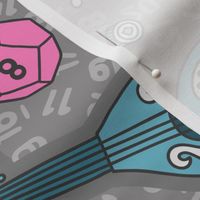 RPG Quest in Teal & Pink (Extra Large Scale, Rotated)