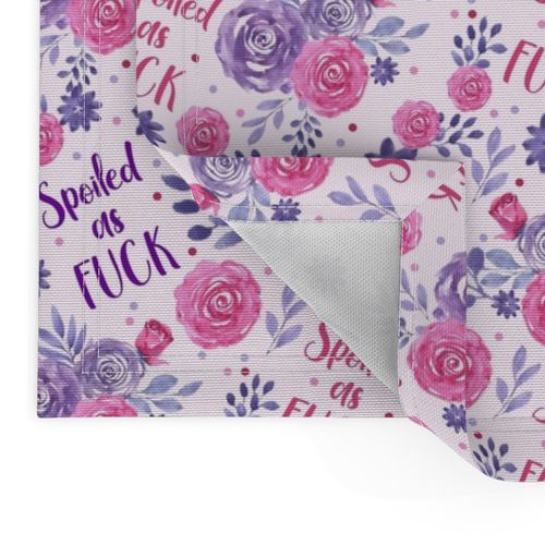 Medium Scale Spoiled as Fuck Pink and Purple Floral Funny Adult Swear Humor