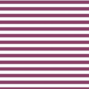 Horizontal Bengal Stripe Pattern - Boysenberry and White