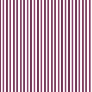 Small Vertical Bengal Stripe Pattern - Boysenberry and White