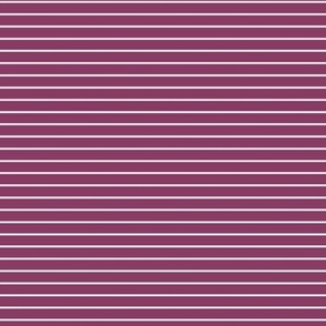 Small Horizontal Pin Stripe Pattern - Boysenberry and White