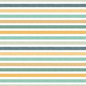 Medium Scale Retro Beetle Bug Stripe Coordinate in Mustard Yellow Aqua Teal and White