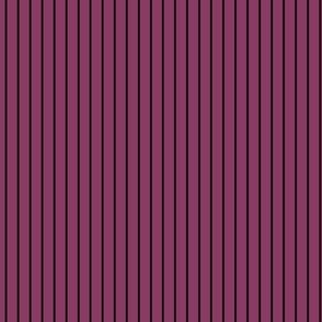 Small Vertical Pin Stripe Pattern - Boysenberry and Black