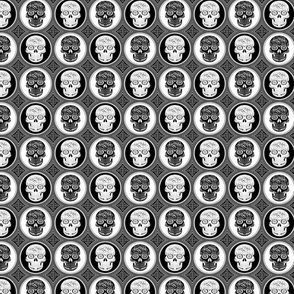 Small Black and White Skulls Calaveras Day of the Dead Dia de los Muertos