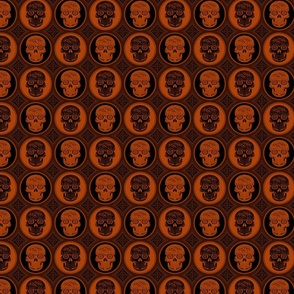 Small Orange and Black Skulls Calaveras Day of the Dead Dia de los Muertos