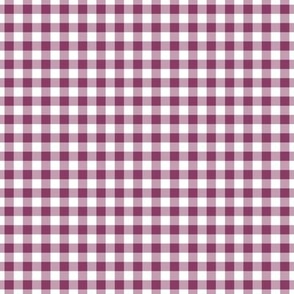 Small Gingham Pattern - Boysenberry and White