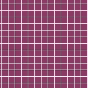 Grid Pattern - Boysenberry and White