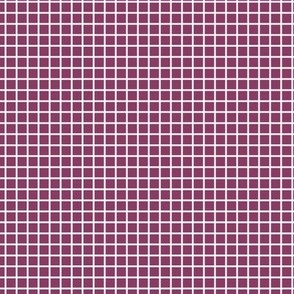 Small Grid Pattern - Boysenberry and White