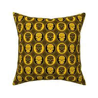 Small Yellow and Black Skulls Calaveras Day of the Dead Dia de los Muertos