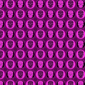 Small Bright Pink and Black Skulls Calaveras Day of the Dead Dia de los Muertos