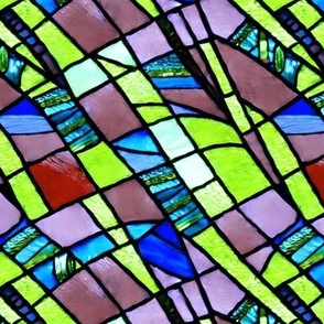 Blue Green Stained Glass