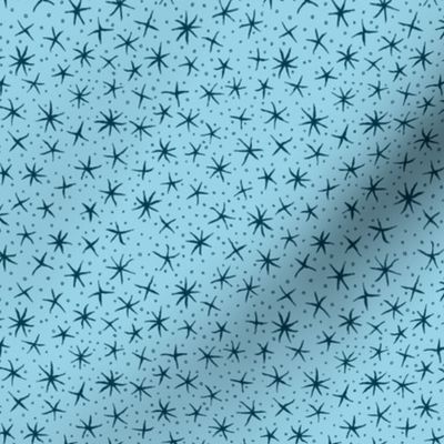 stellate whimsy in navy on light blue