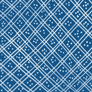 blue delft criss cross dots // blue // large scale