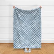 blue delft criss cross dots // white // large scale