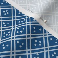 blue delft criss cross dots // blue // medium scale