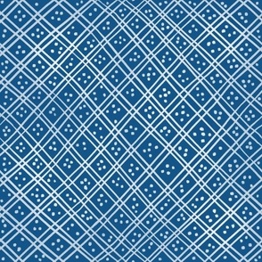 blue delft criss cross dots // blue // medium scale