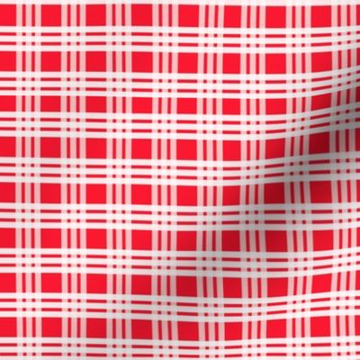 Red and White Hawaiian Weave Plaid