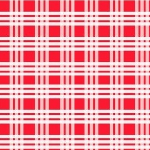 Red and White Hawaiian Weave Plaid