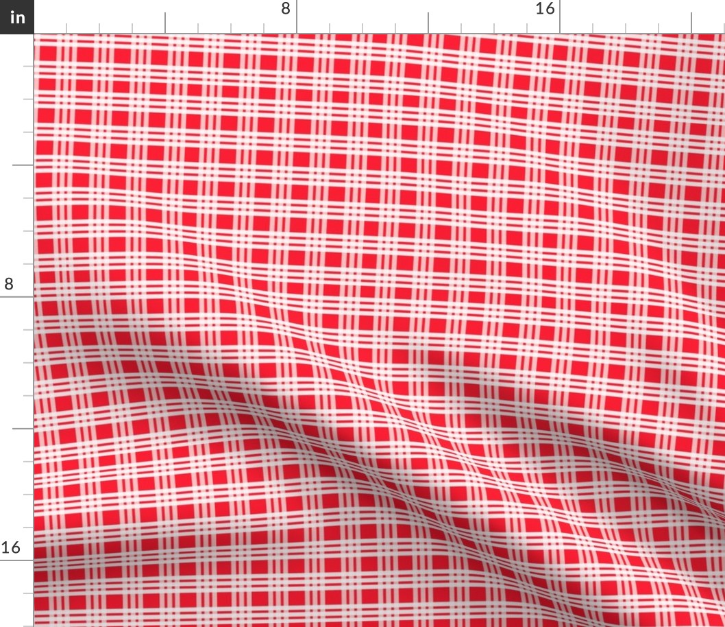 Red and White Hawaiian Weave Plaid