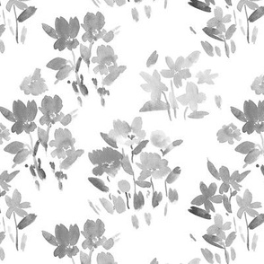Platinum grey dolce meadow - watercolor wild flowers a345-12