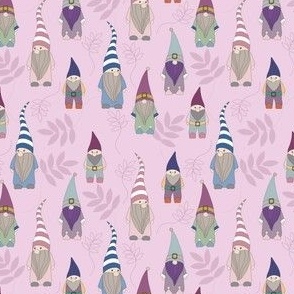 Gnomes family/fabulous person/rose background/larde scale