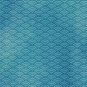Chinese wave pattern teal