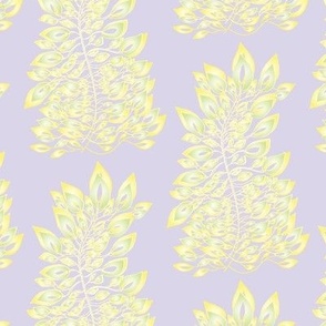 Line Drawn Botanical Lavender Yellow Lime Green Gradient