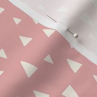 Abstract Triangles - Ivory on Pink (medium scale)