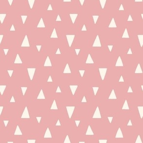 Abstract Triangles - Ivory on Pink (medium scale)