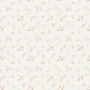 beige watercolor florals - mini - cream